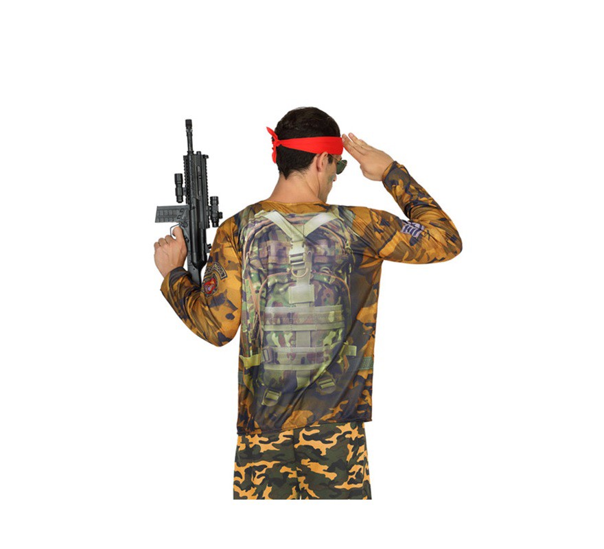 T-shirt de camuflagem soldado para homem-B
