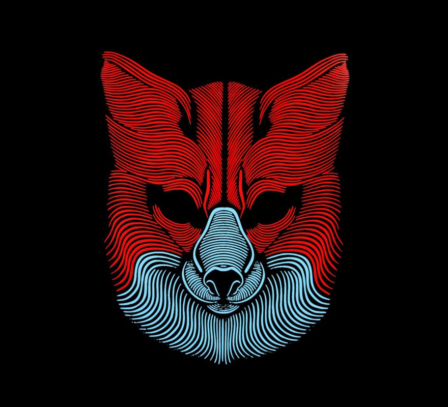 Máscara de lobo iluminação LED-B