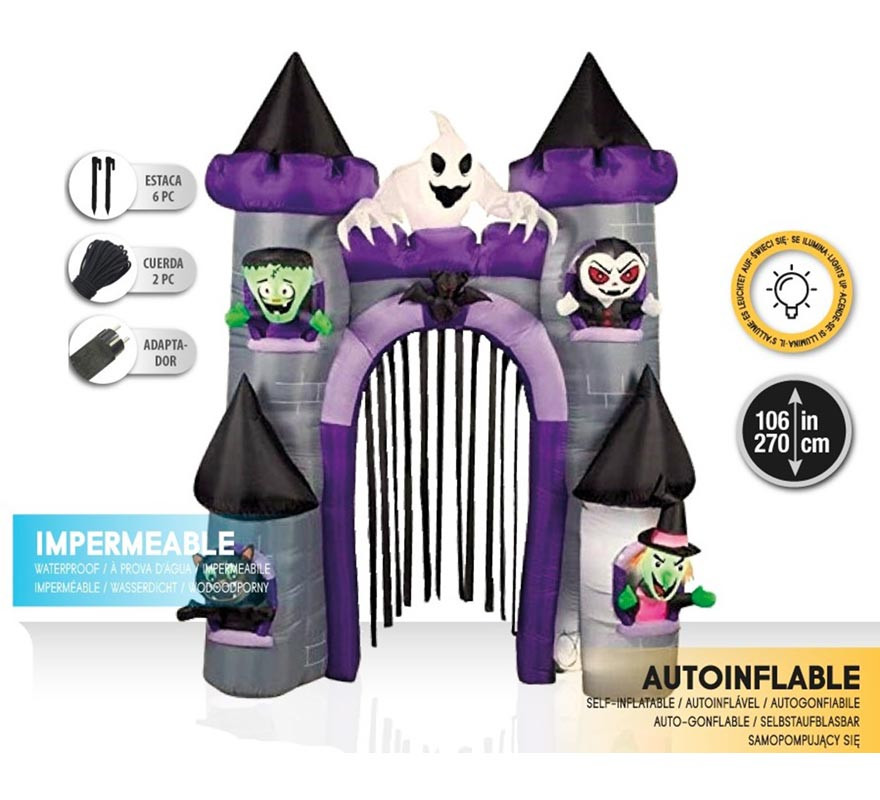 Halloween Inflatable Castle with 270 cm LEDs-B