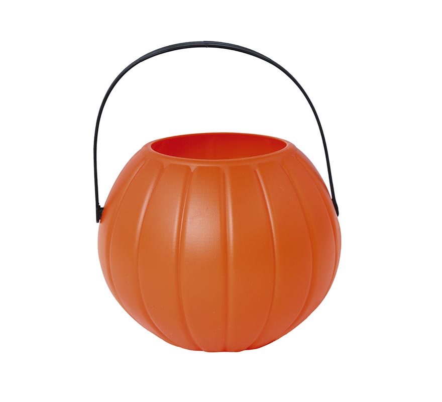 Plastic Pumpkin Basket 11 cm for Halloween-B