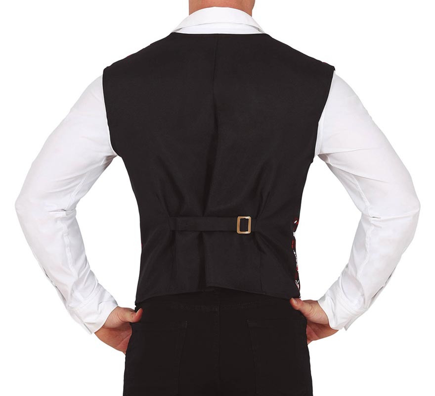 Adult green and red plaid vest with Christmas figures-B