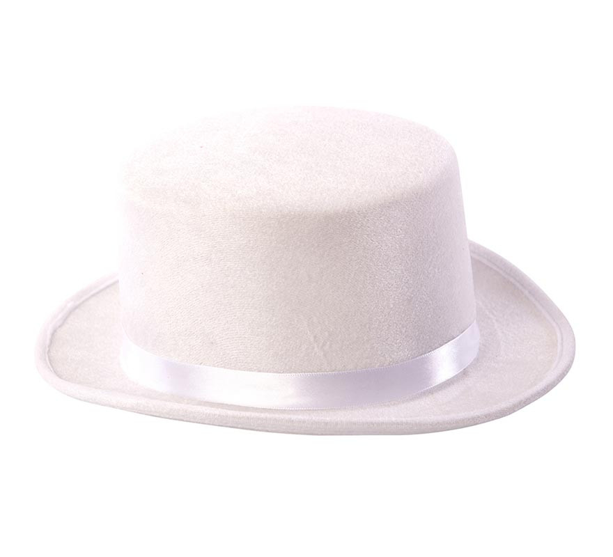 Cartola adulta elegante branca 31x26x12 cm-B