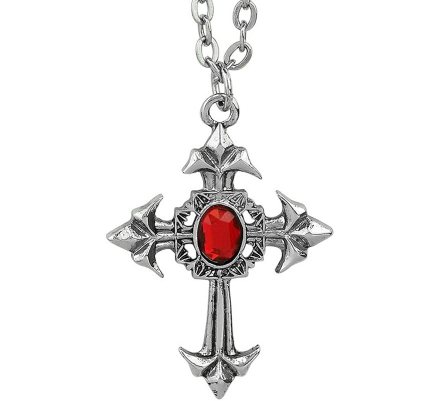 Colar com pingente de cruz gótica-B