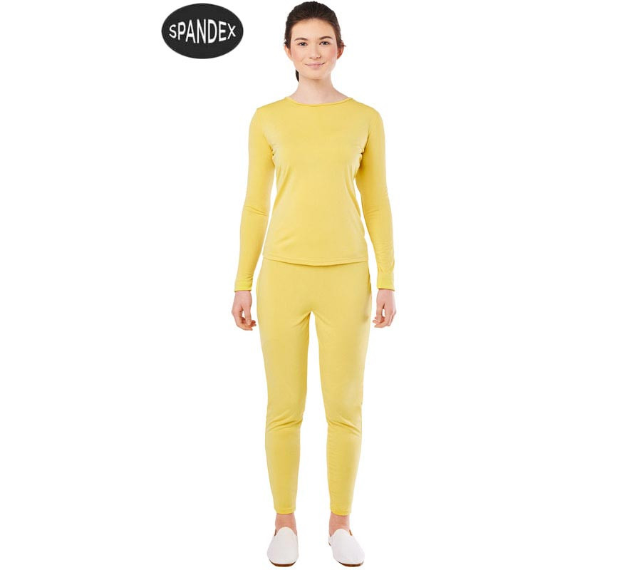 Women's Yellow 2-Piece Spandex Leotard Set-B