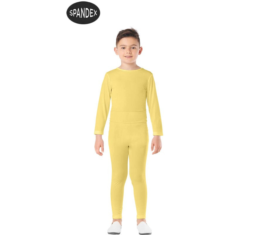 Conjunto de collant de elastano amarelo de 2 peças para crianças-B