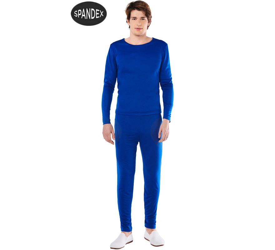 Spandex Leotard Set in 2 pieces in Blue for men-B