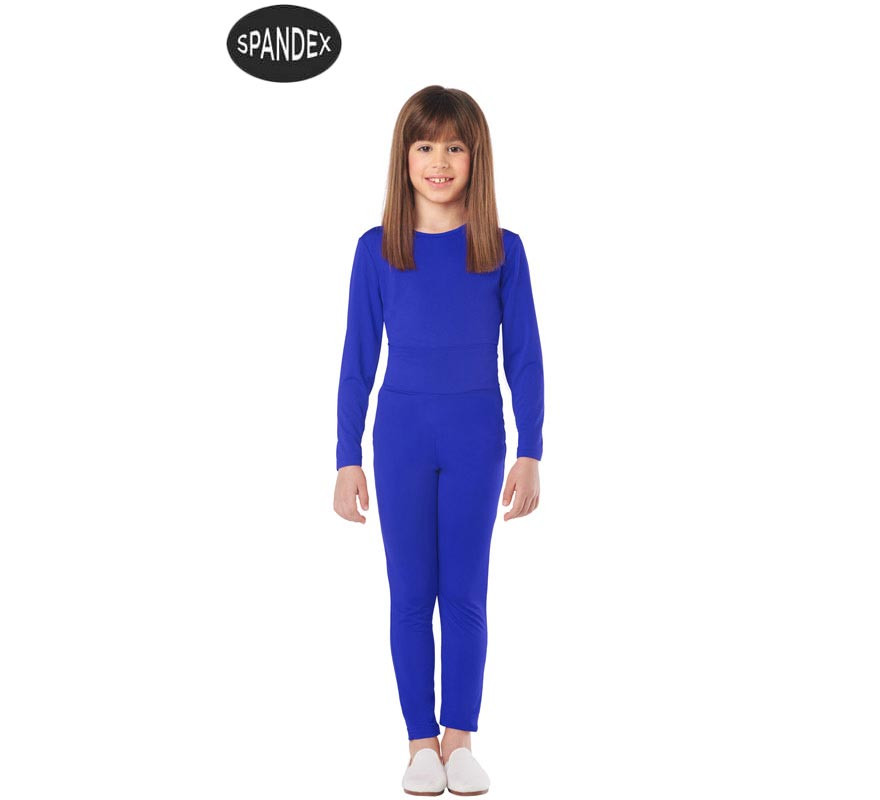 Conjunto de collant de elastano de 2 peças na cor azul para crianças-B