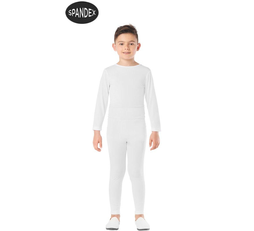 White 2-piece Spandex Leotard Set for children-B