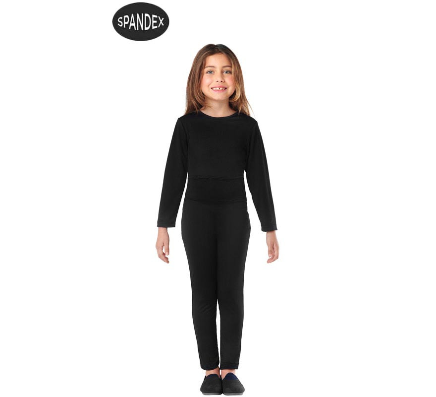 Conjunto de collant de elastano preto de 2 peças para crianças-B