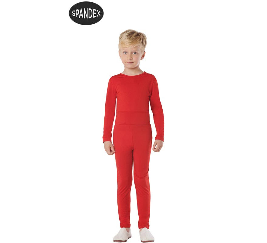 Conjunto de collant de elastano vermelho de 2 peças para crianças-B