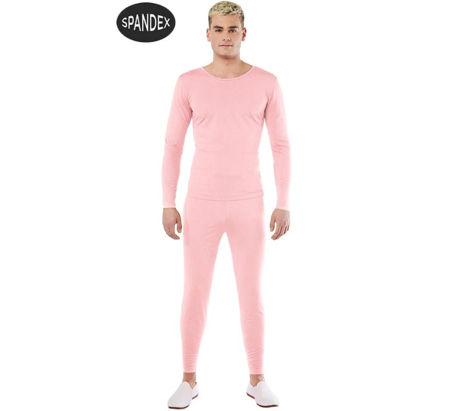 Conjunto de collant de elastano rosa masculino com 2 peças-B