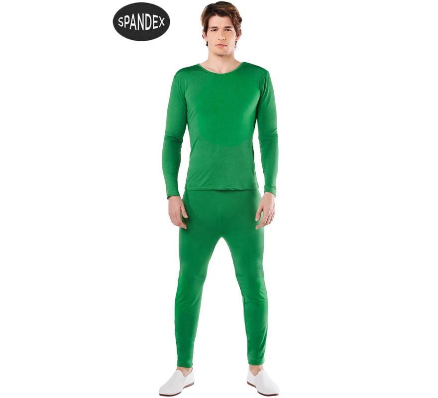 Green 2-piece Spandex Leotard Set for men-B