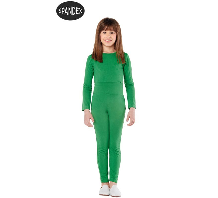 Conjunto de malha verde Spandex de 2 peças para crianças-B