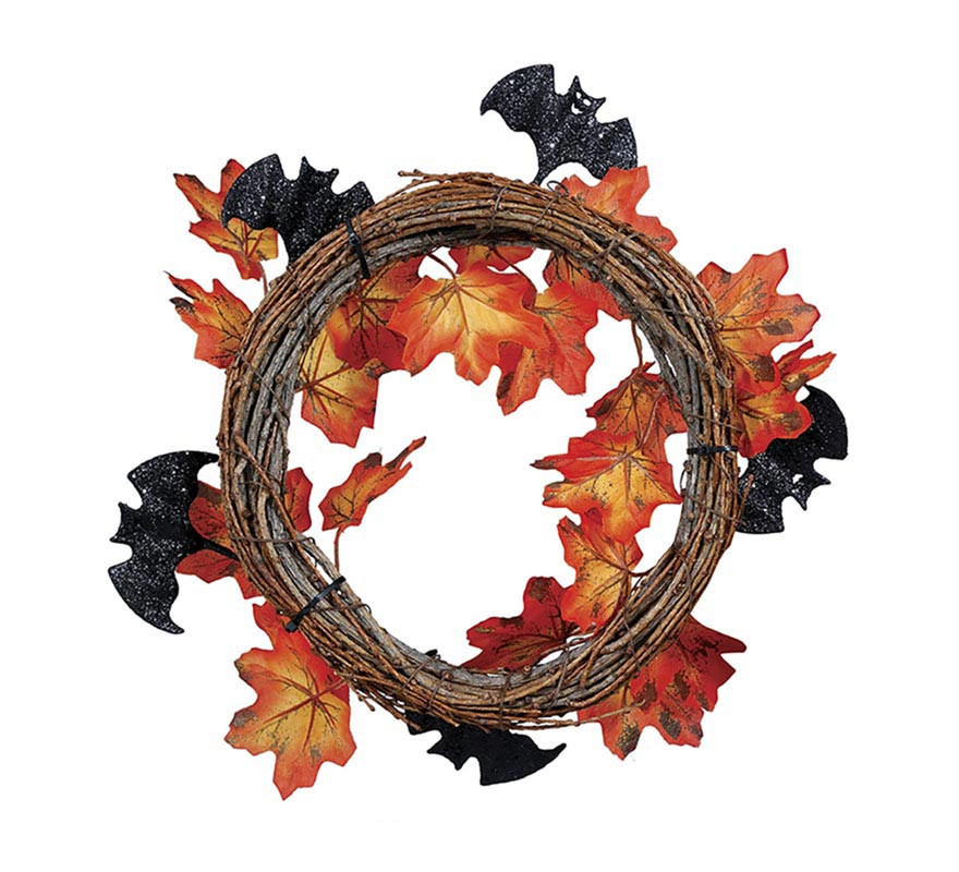 Wreath of Autumn Leaves and Bats of 30 cm-B