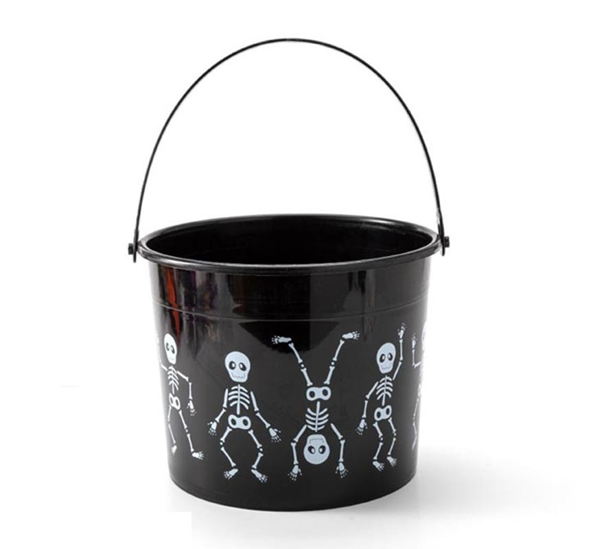 Balde estampado de Halloween com abóboras em várias cores-B