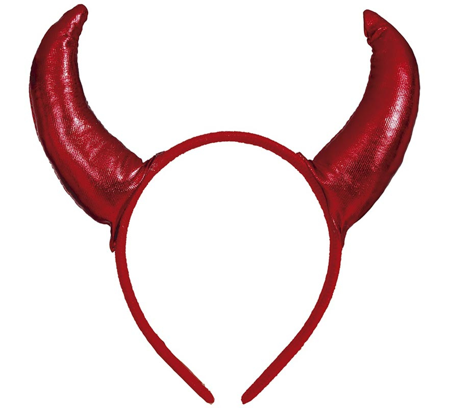 Faixa de cabeça com chifres de demônio vermelho-B