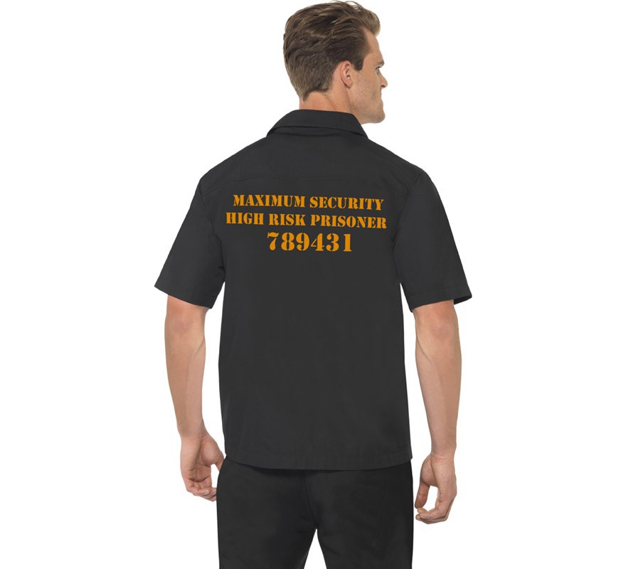 Black Prisoner Shirt Costume for Men-B