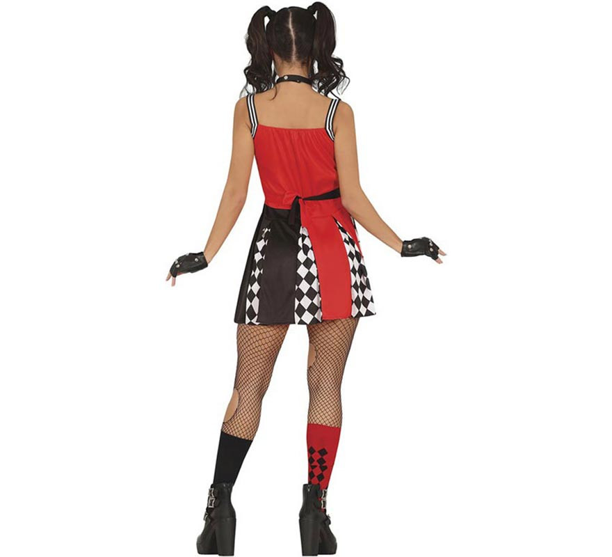 Fato de Cheerleader Arlequina em vestido para mulher-B