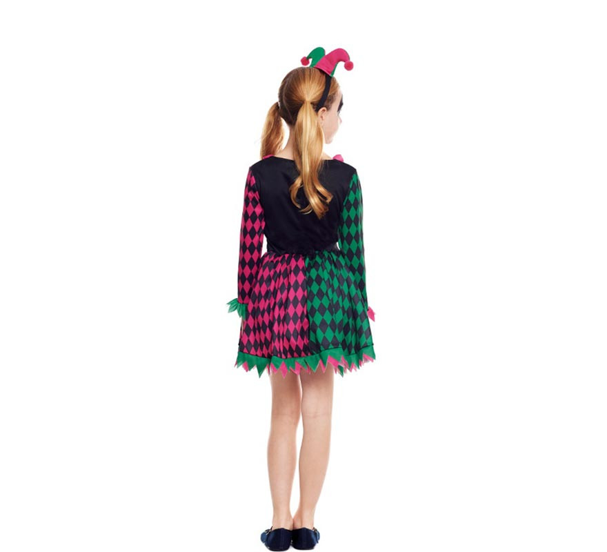 Tricolor Harlequina costume for girls-B