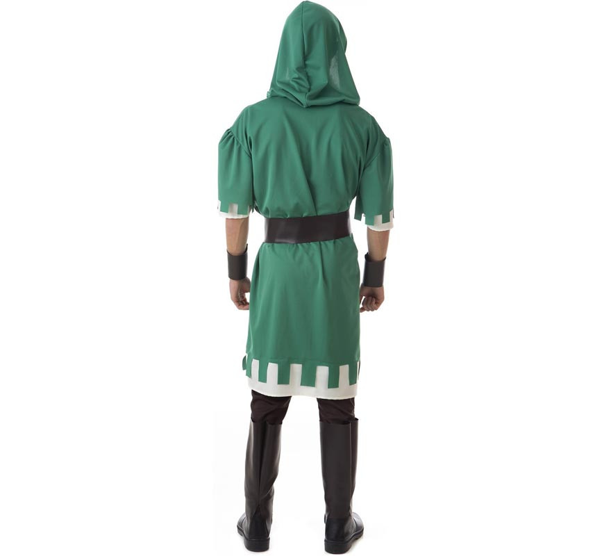 Green Archer Costume with Hood for Men-B