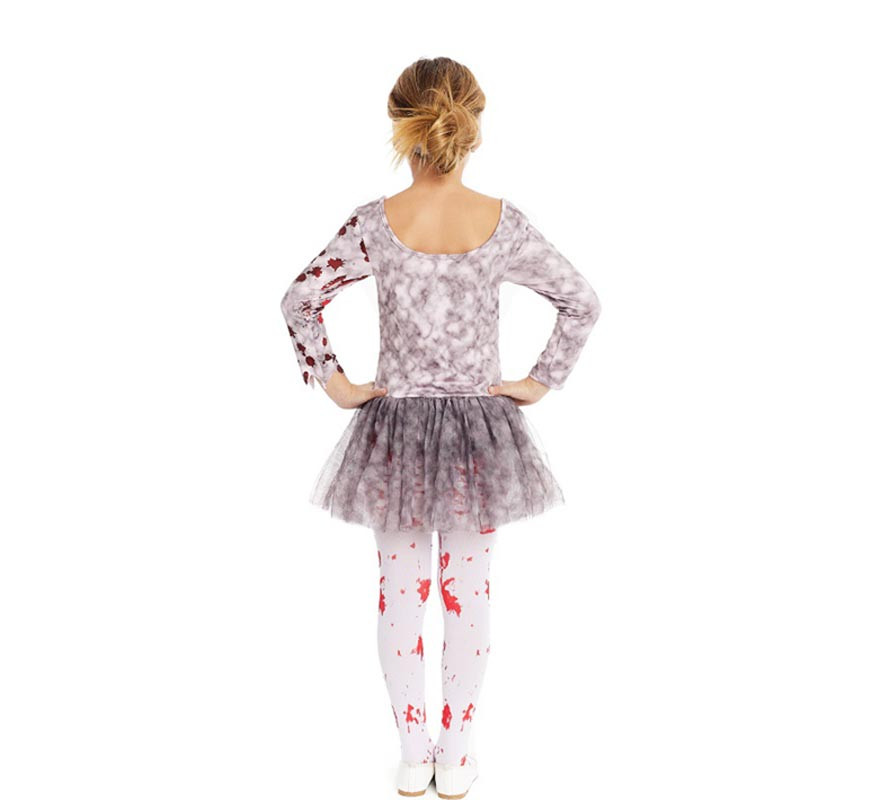 Fato de dançarina zumbi cinza com cocar para menina e adolescente-B