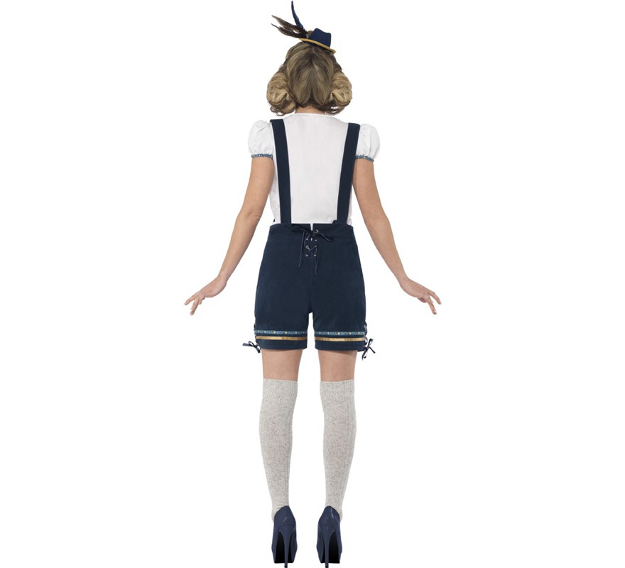 Blue Bavarian costume with Lederhosen for women-B