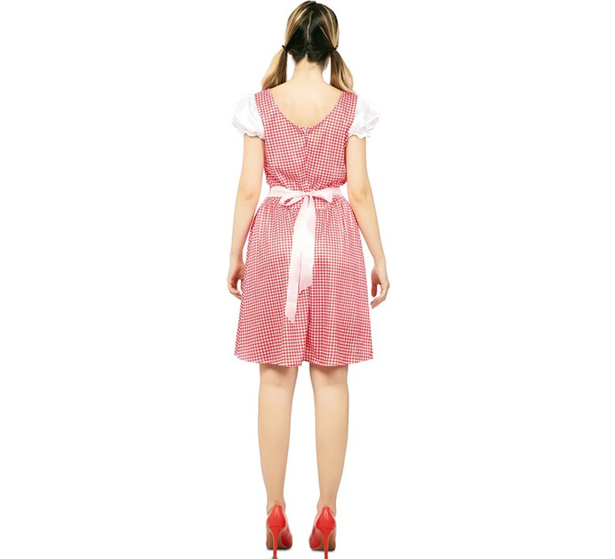 Traje bávaro vestido rosa e verde para mulher-B