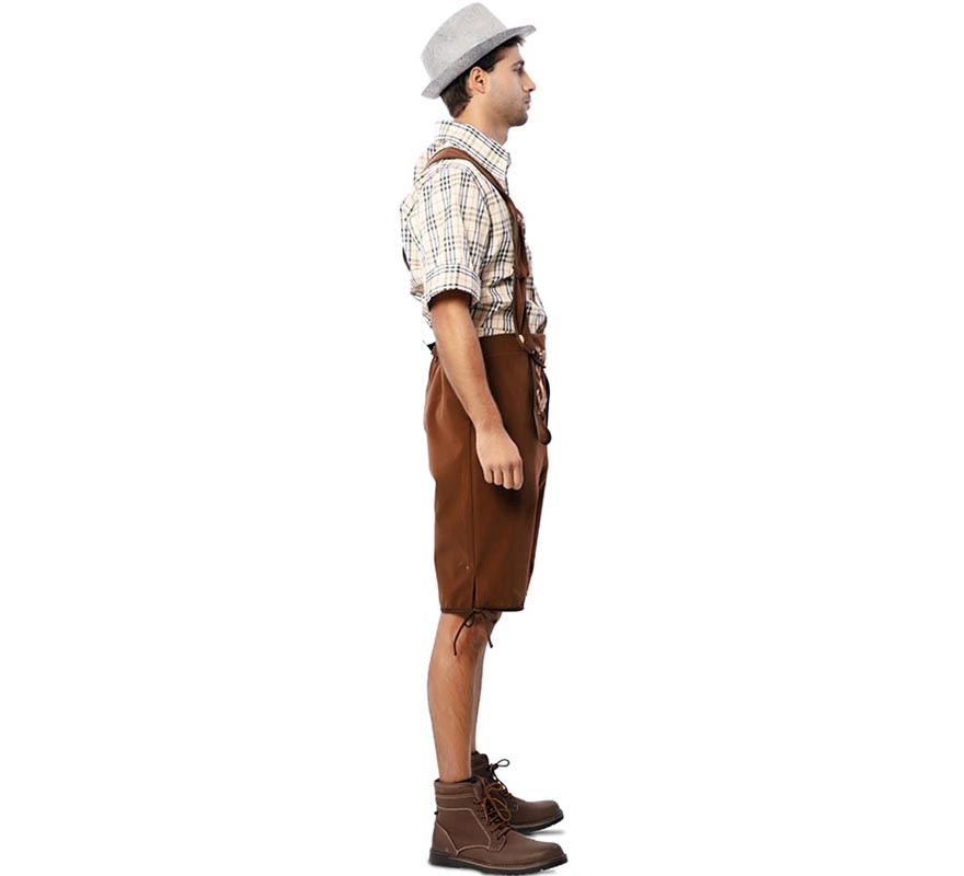Classic brown striped Bavarian costume for men-B
