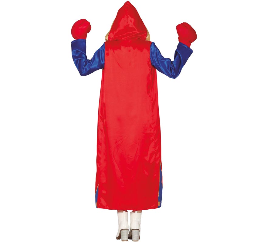 Fato boxer feminino azul e vermelho-B