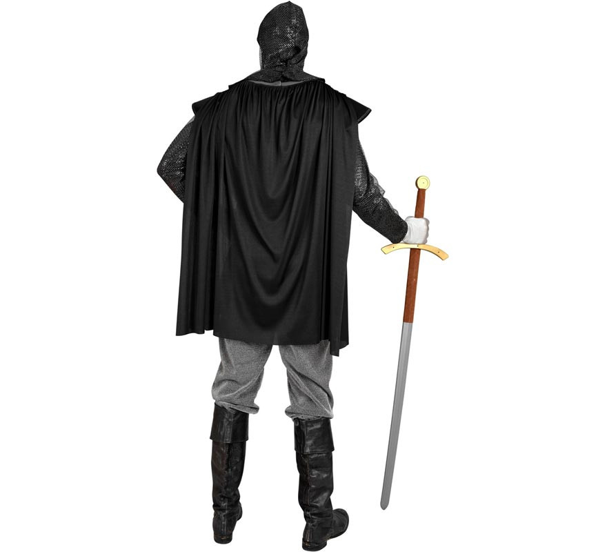 Gray Eagle Knight Costume with Cape for Men-B
