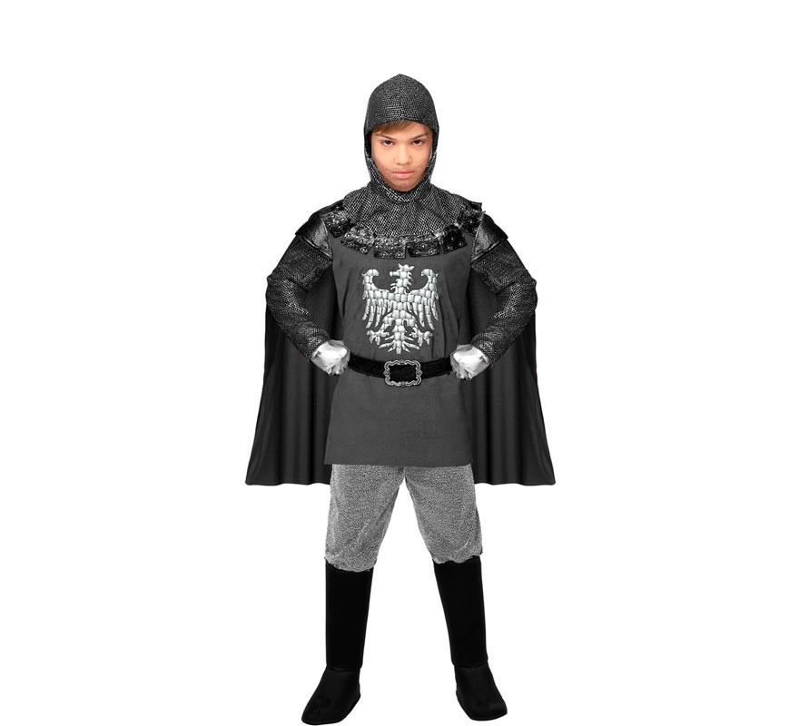 Fato de Cavaleiro Águia Cinzenta com capa para criança-B