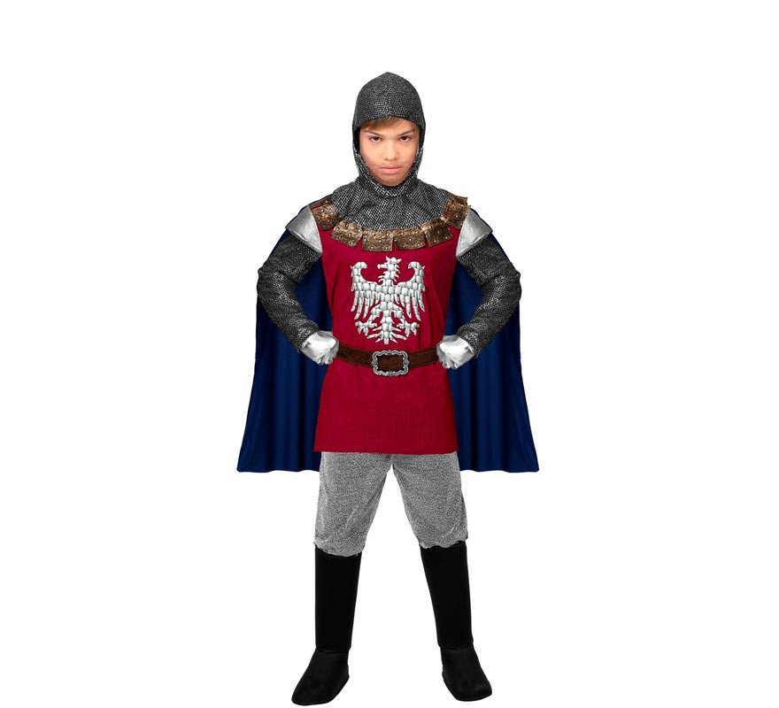 Red Eagle Knight costume with cape for children-B