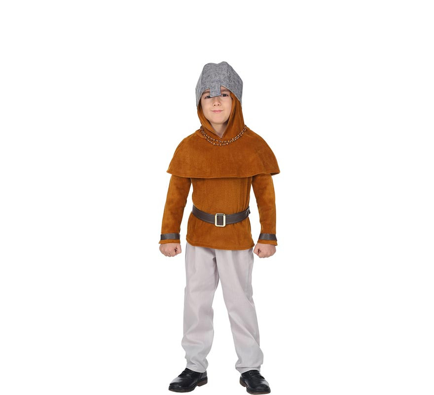 Commoner Medieval Knight Costume with Hood for Child-B