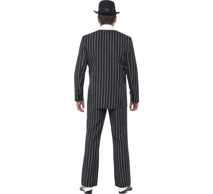 Gangster Bonnet Costume Suit listrado para homens-B