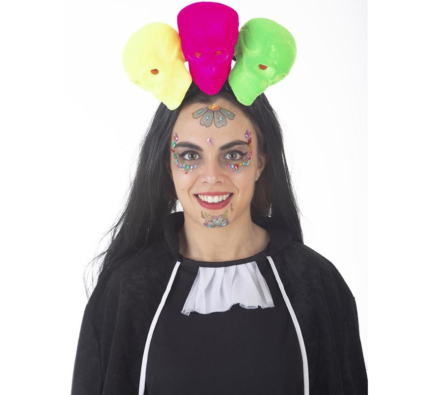 Fato de Catrina Calaveras multicolorido para mulher-B