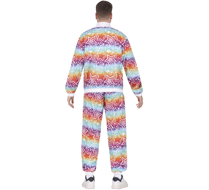 Fato de treino multicolorido masculino dos anos 80-B