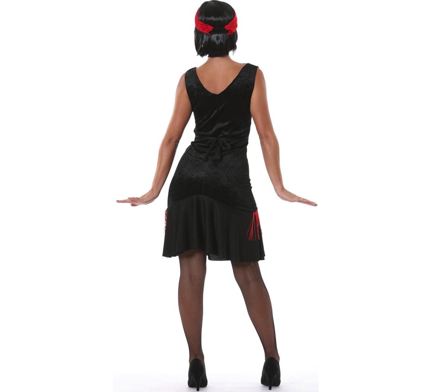 Fato de Charleston vermelho para mulher-B