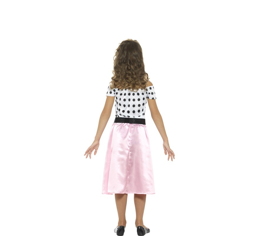 Fato de rosa dos anos 50 para menina-B