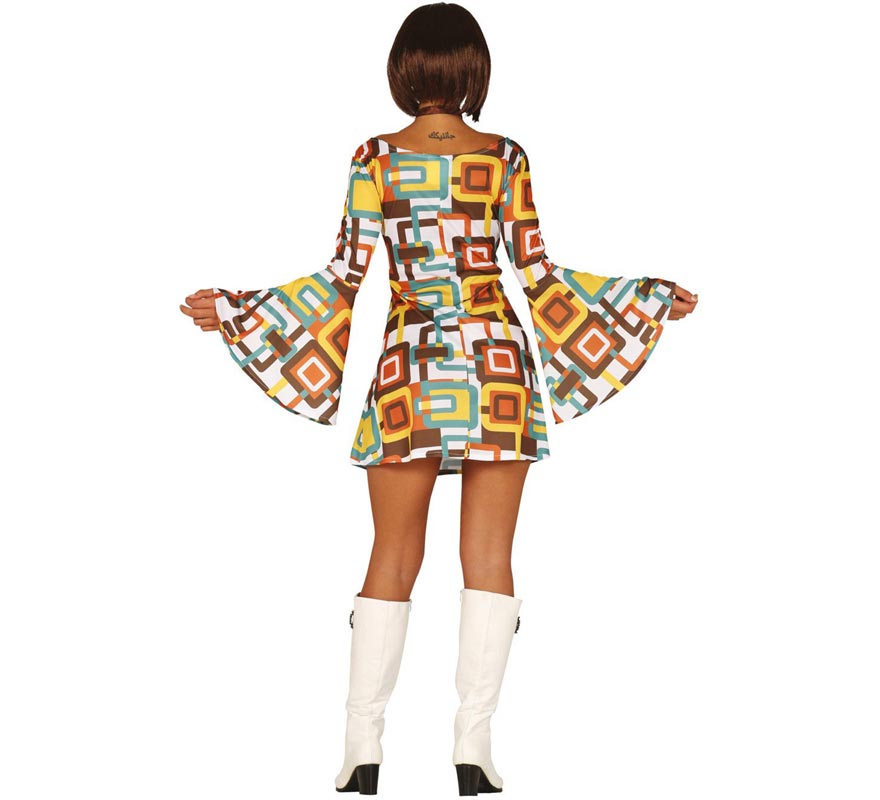 Fato de discoteca feminino multicolorido-B