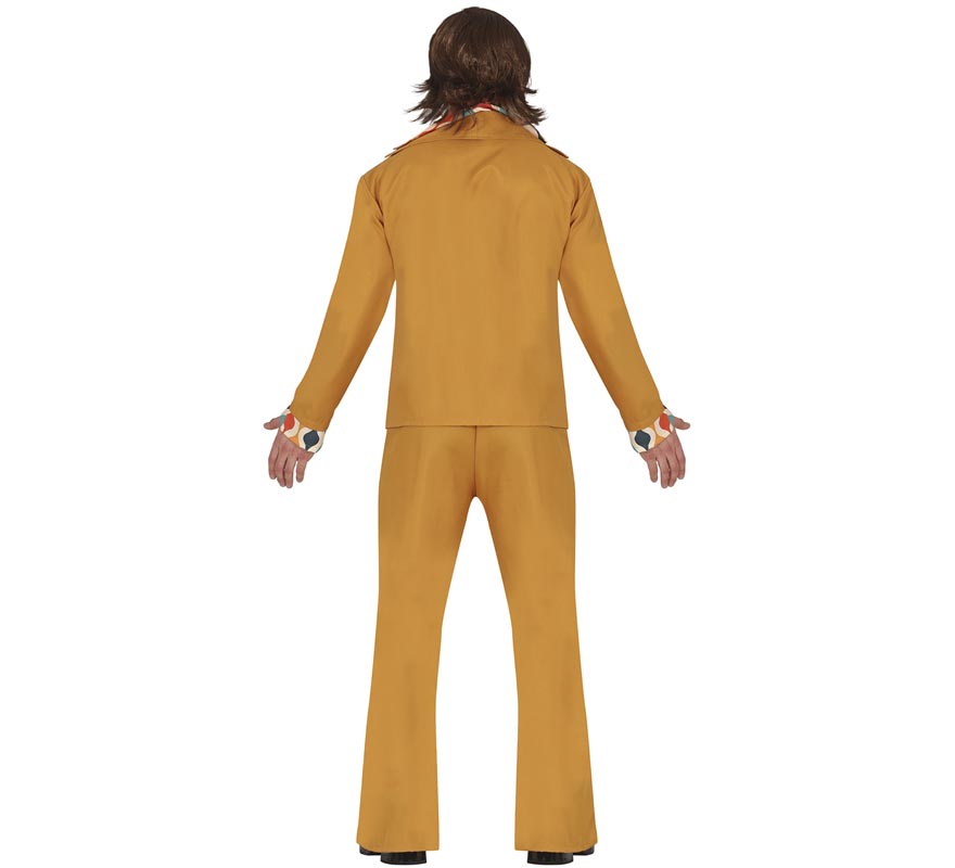 Fato de discoteca laranja dos anos 70 para homem-B