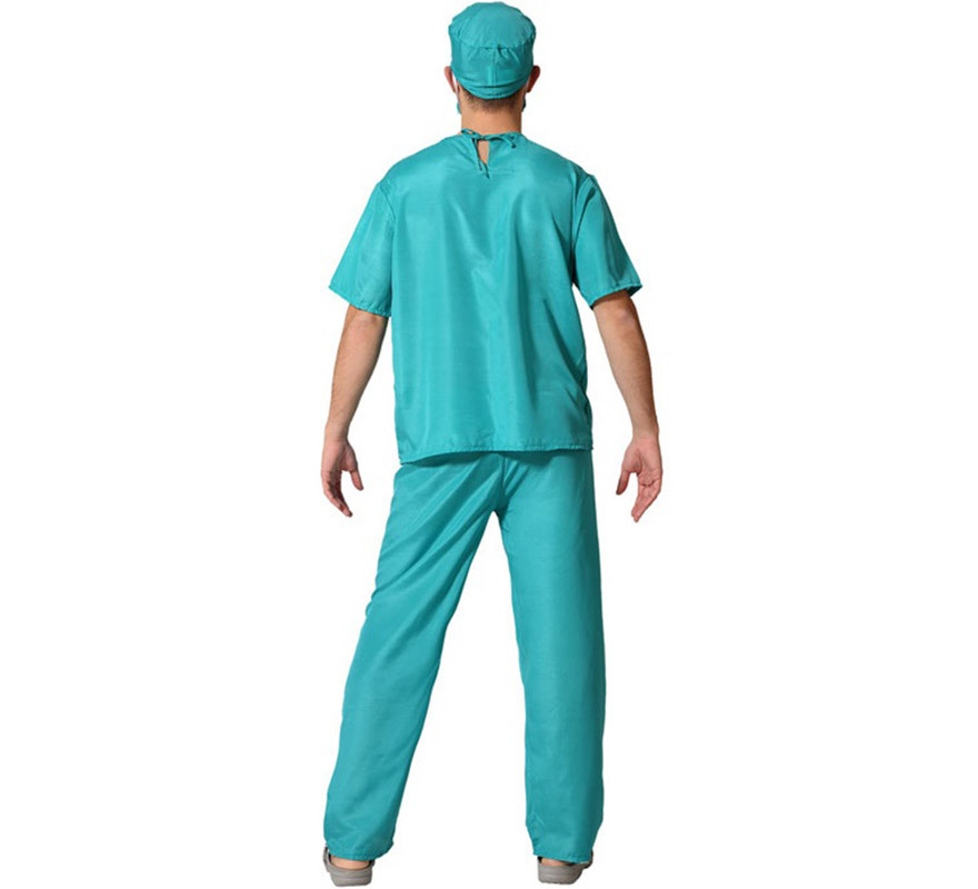 Blue Doctor Costume with Short Sleeves for Men-B