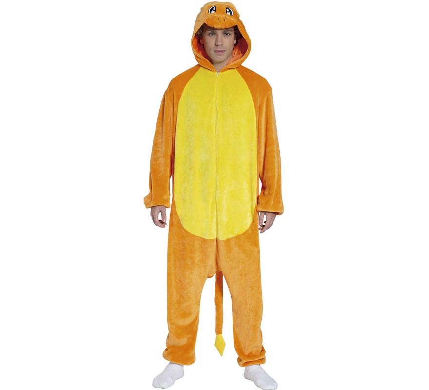 Fato de dragão laranja para adulto-B