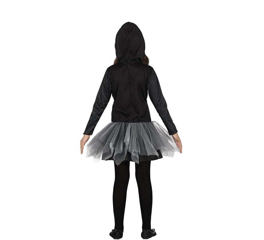 Gray Hooded Skeleton Costume for Girl-B