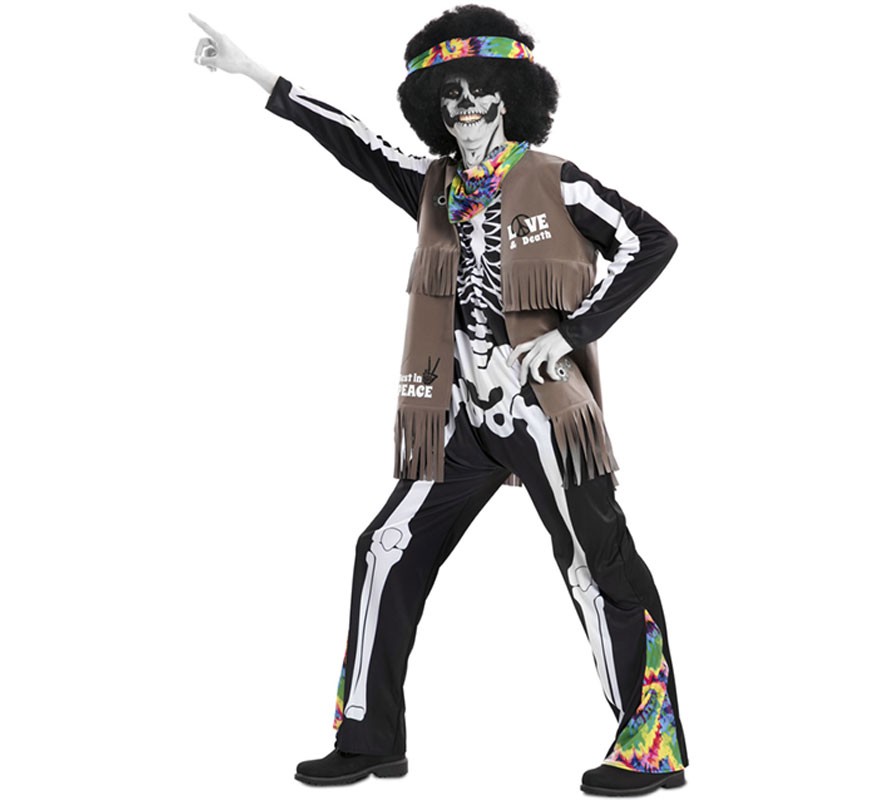 Hippie Skeleton Costume for Adults-B