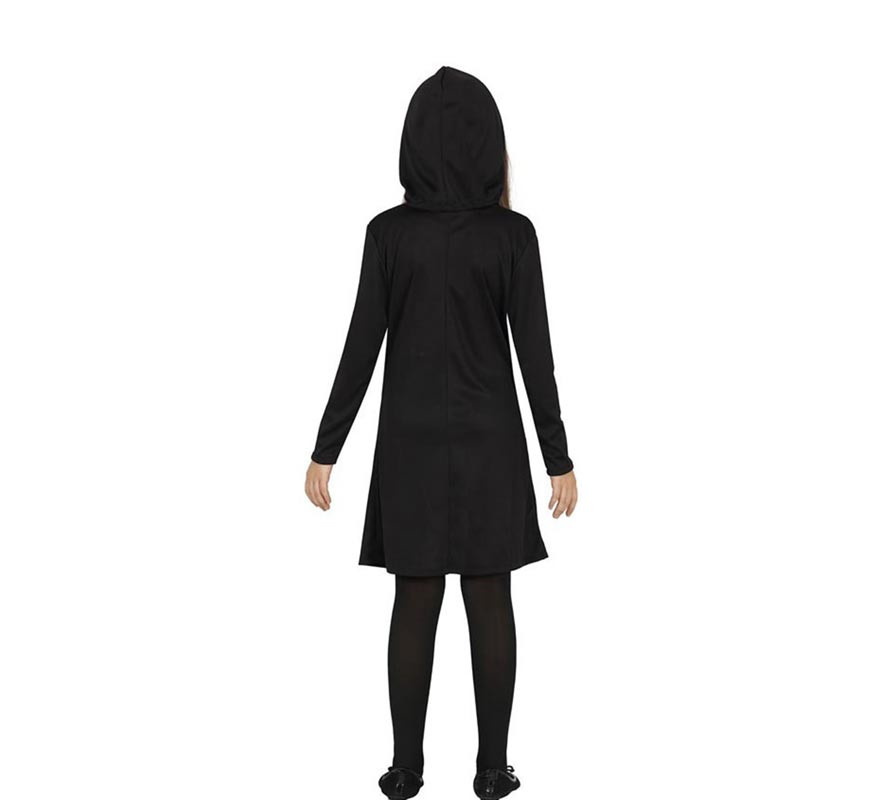 Fato de esqueleto sombrio em vestido para menina-B
