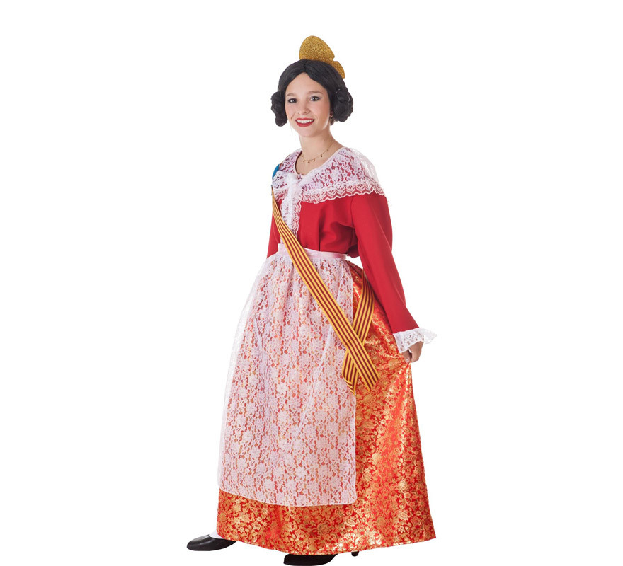 Red Fallera Mayor costume for men-B