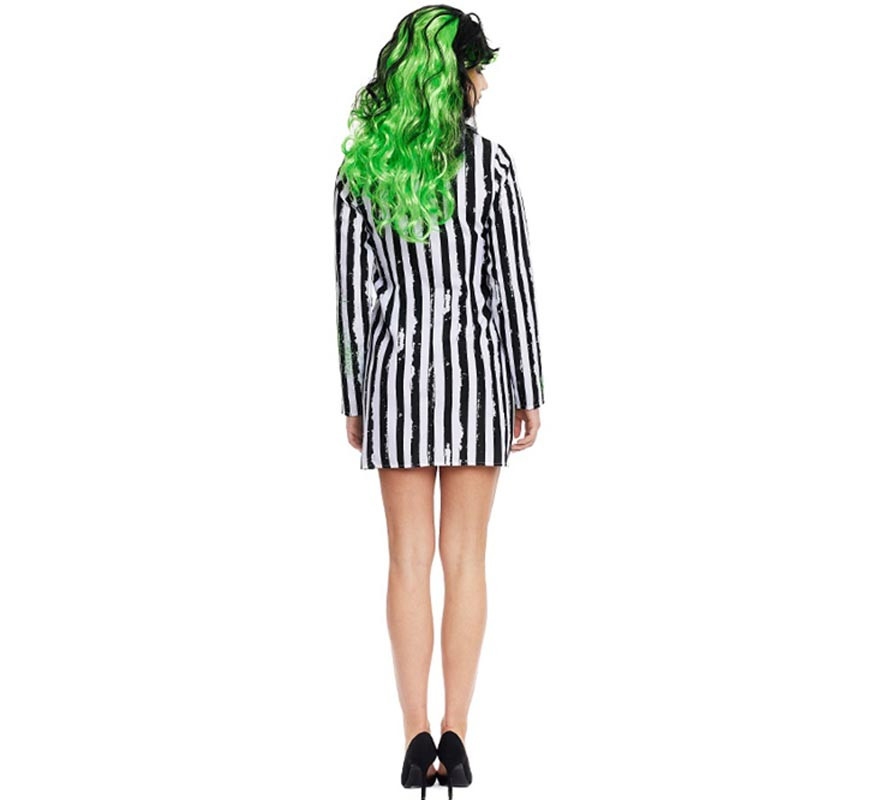 Women's Striped Ghost Costume-B