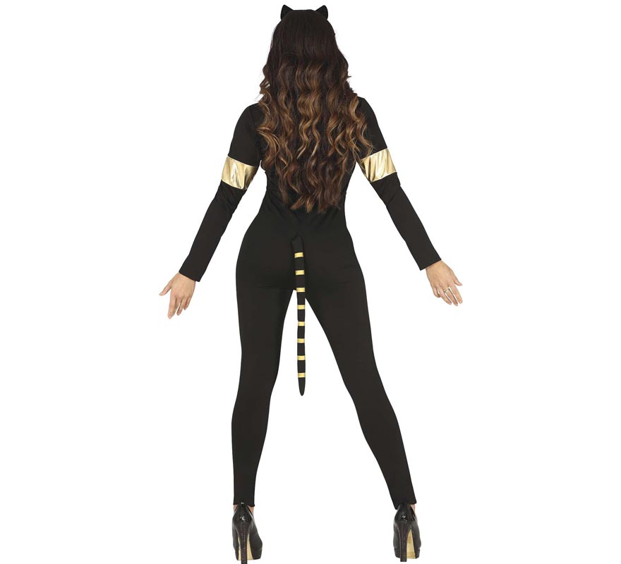 Fato de gata egípcia escura para mulher-B