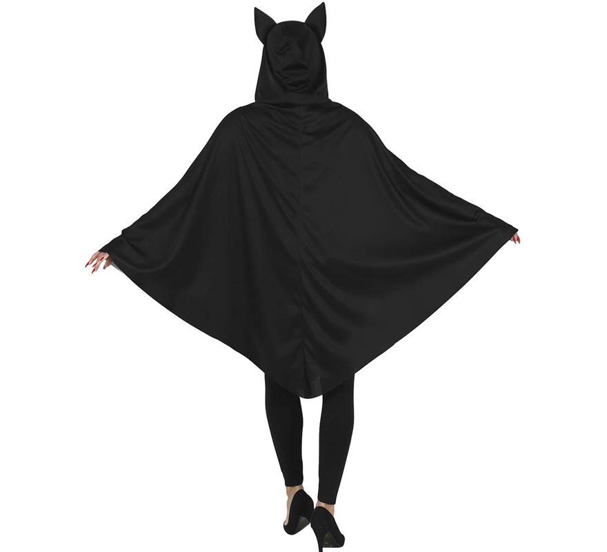 Fato de gato de poncho preto para mulher-B