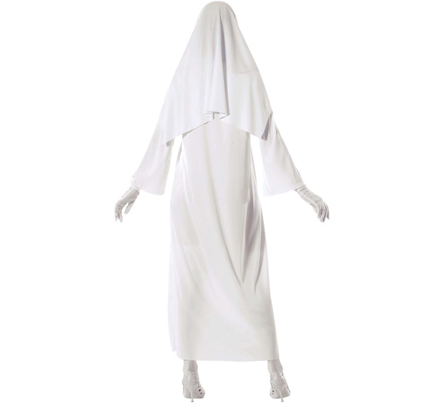Fato de freira branca fantasma para mulher no Dia das Bruxas-B